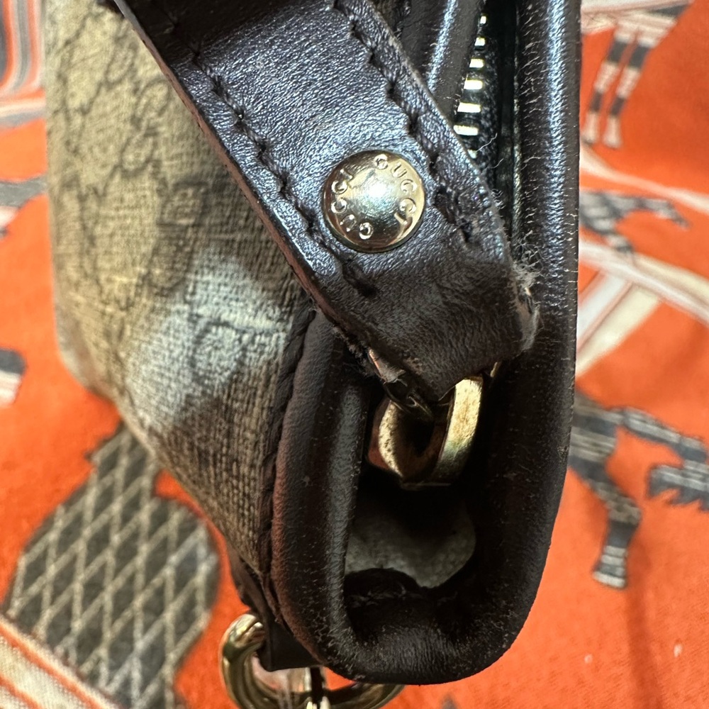 Gucci Gray and Black Monogram Tote - Picture 12 of 16